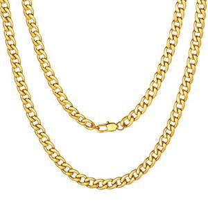 Gold Necklace 22 inches 18k Gold Plated